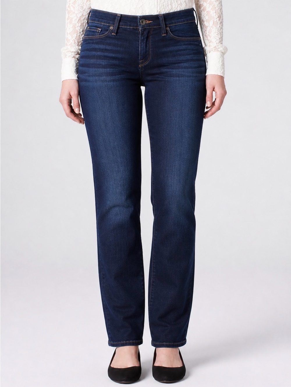 Lucky Brand Sofia Straight Jeans Size 12/31 Dark Wash Mid Rise Classic Fit